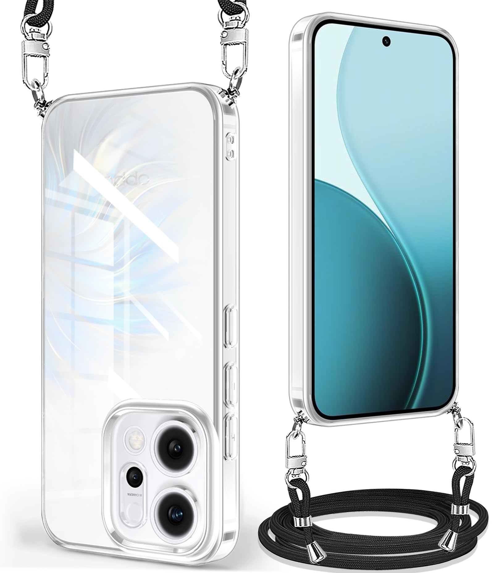 OPPO ネックストラップ付きケース ブルー Amazon.co.jp: クリア OPPO Reno14 5G ケース ストラップ付き